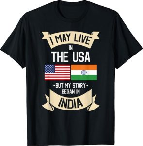 Indian Flag American Flag T-Shirt